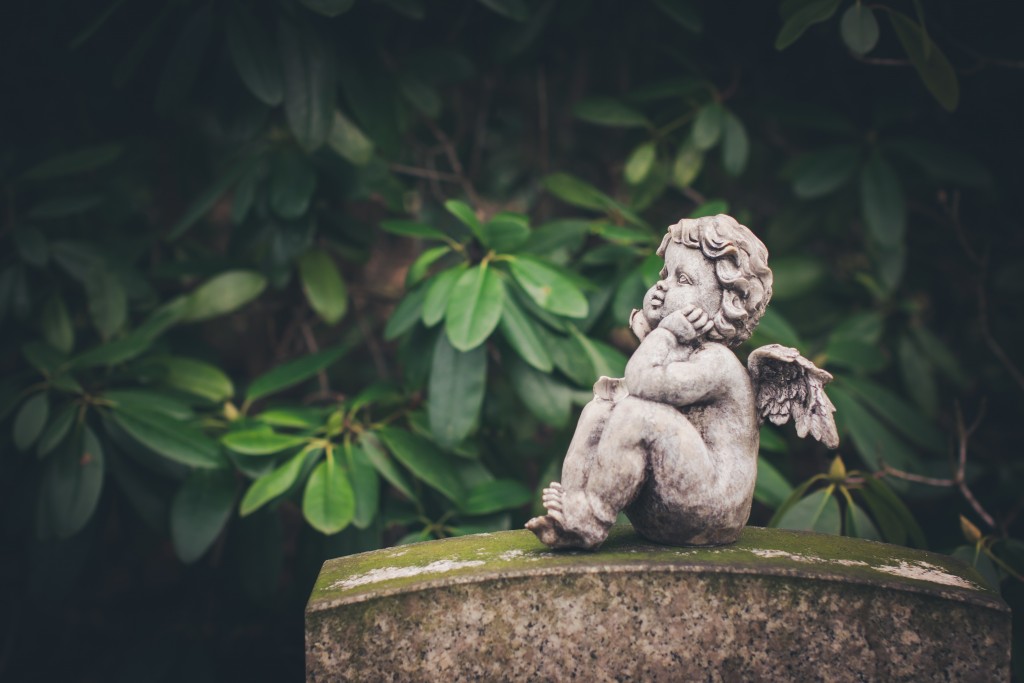 little angel at cemetery