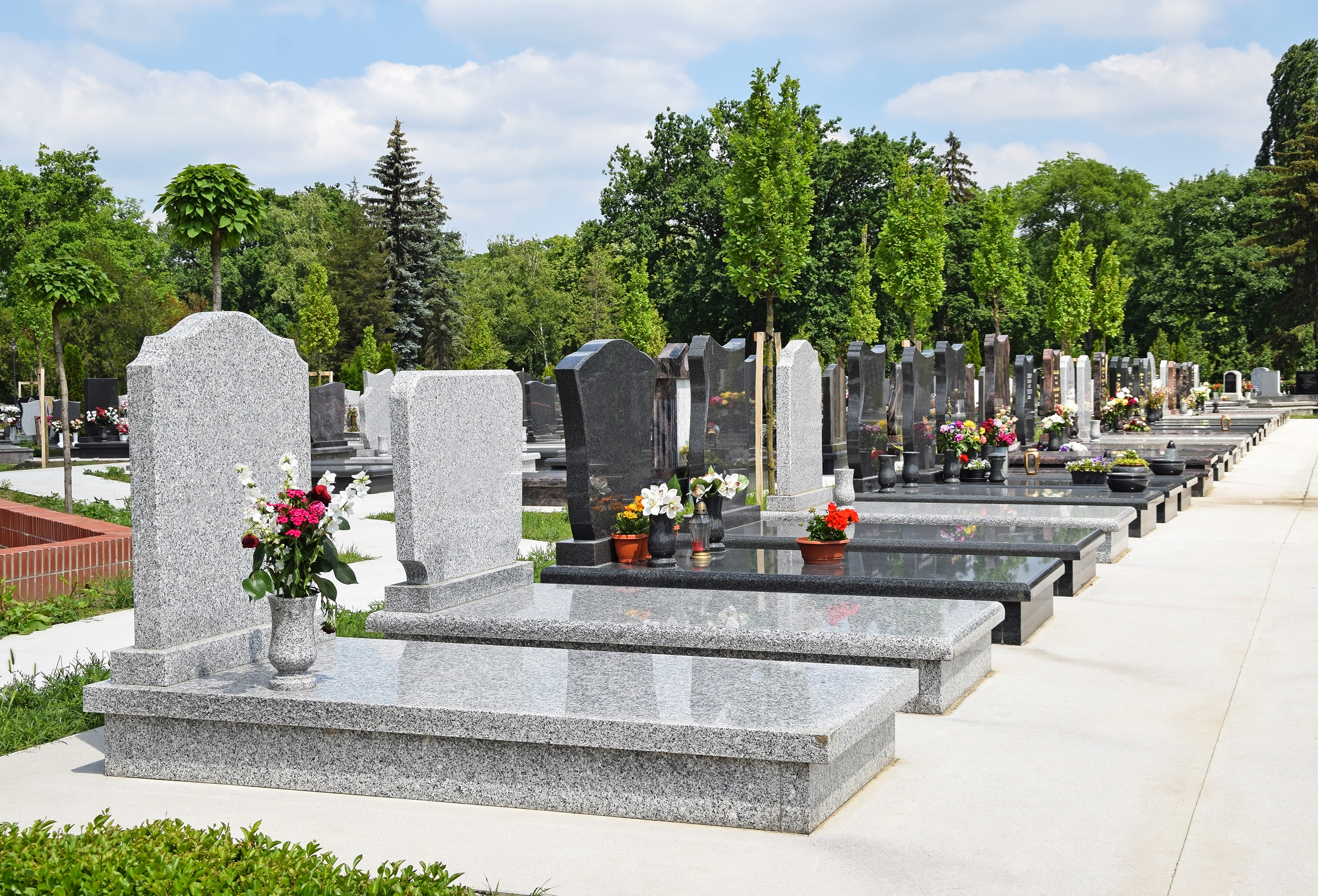 100% monument grade granite. Granite cemetery marker 18 x 9 x 3 includes standard engraving to design shown 